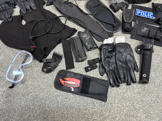 Ex Police Accessory Job Lot Hats Belts Pouches Gloves Fast Straps Security Lot