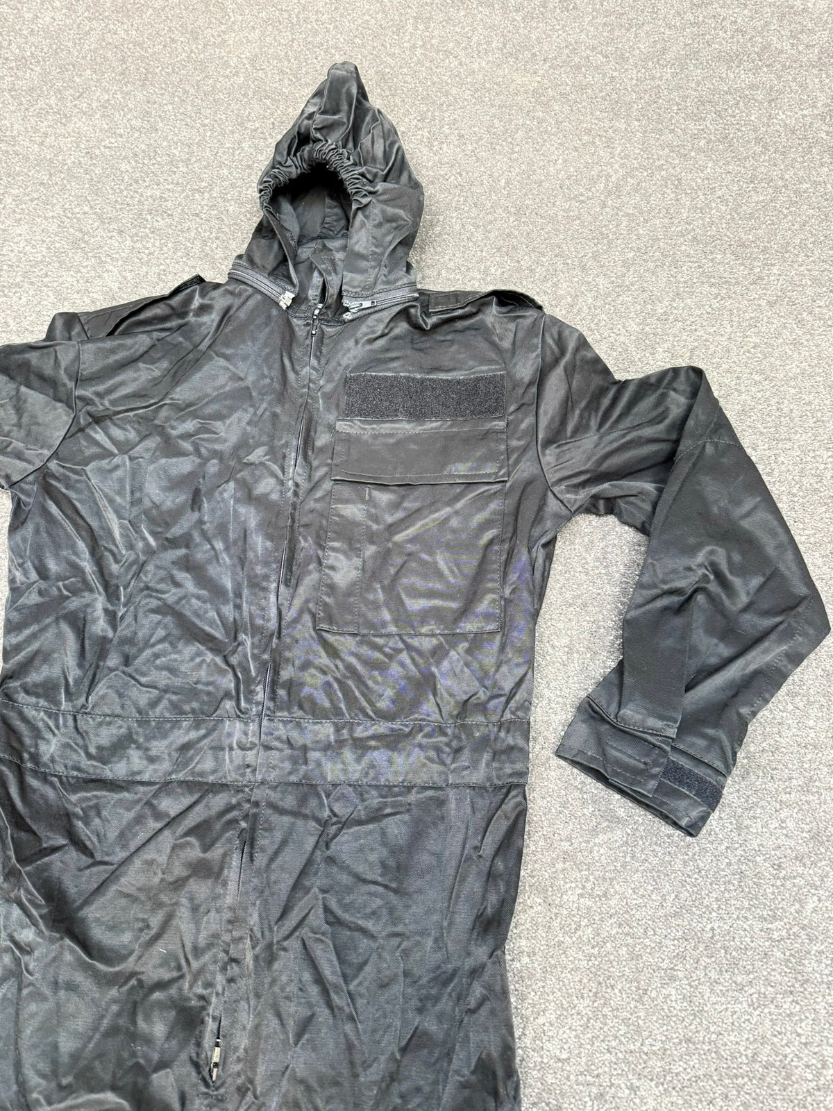 Ex Police Black Tactical Riot Coveralls Derby Unitex With Hood Airsoft Paintball Boiler Suit