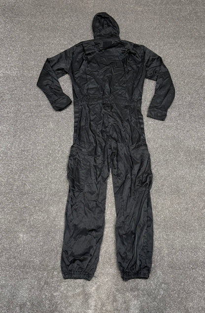 Ex Police Black Tactical Riot Coveralls Derby Unitex With Hood Airsoft Paintball Boiler Suit