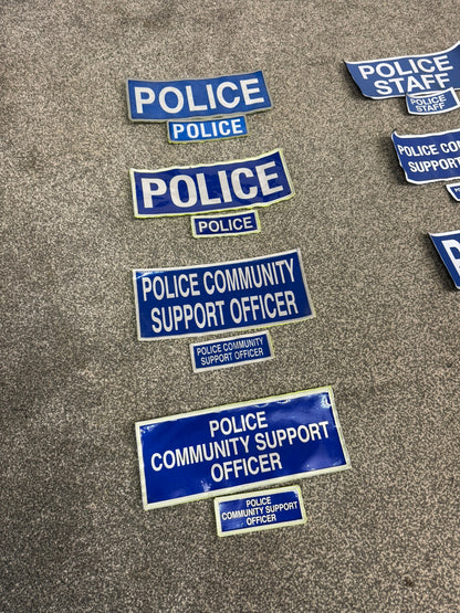 Genuine Ex POLICE Badge Set Hook & Loop Film TV Uniform Collector