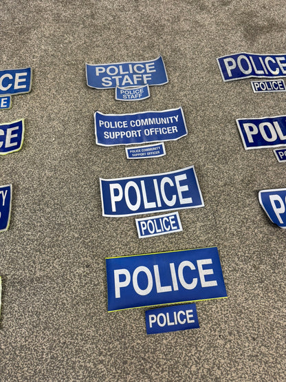 Genuine Ex POLICE Badge Set Hook & Loop Film TV Uniform Collector