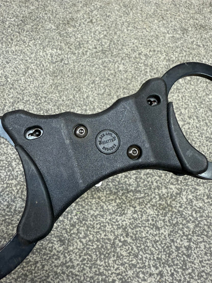 Ex Police Black Hiatt Rigid Handcuffs Genuine Cuff With Key Security Collectable