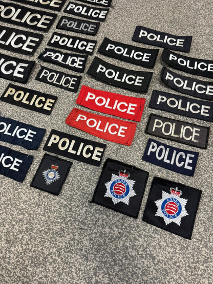 32x Genuine Ex Police Patches Job Lot Bundle Collector Film / TV Uniform Display