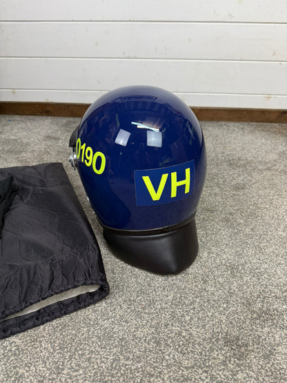 Ex Police Riot Helmet Defender & Bag 58-59cm VGC Genuine Obsolete Collectable