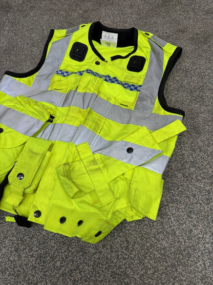 Ex Police Hi Vis Utility Vest Equipment Vest Gilet Yaffy 232 LARGE Patrol Security