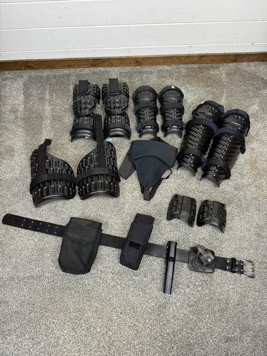 Ex Police Riot Guard Set & Leather Belt Security Dog Handler Paintball Airsoft
