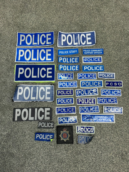 33x Genuine Ex Police Badges Job Lot Bundle Collector Film / TV Uniform Display