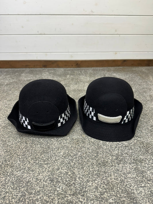 2x Ex WPC Police Bowler Hat With Rank 55cm Film TV Prop Collector Display