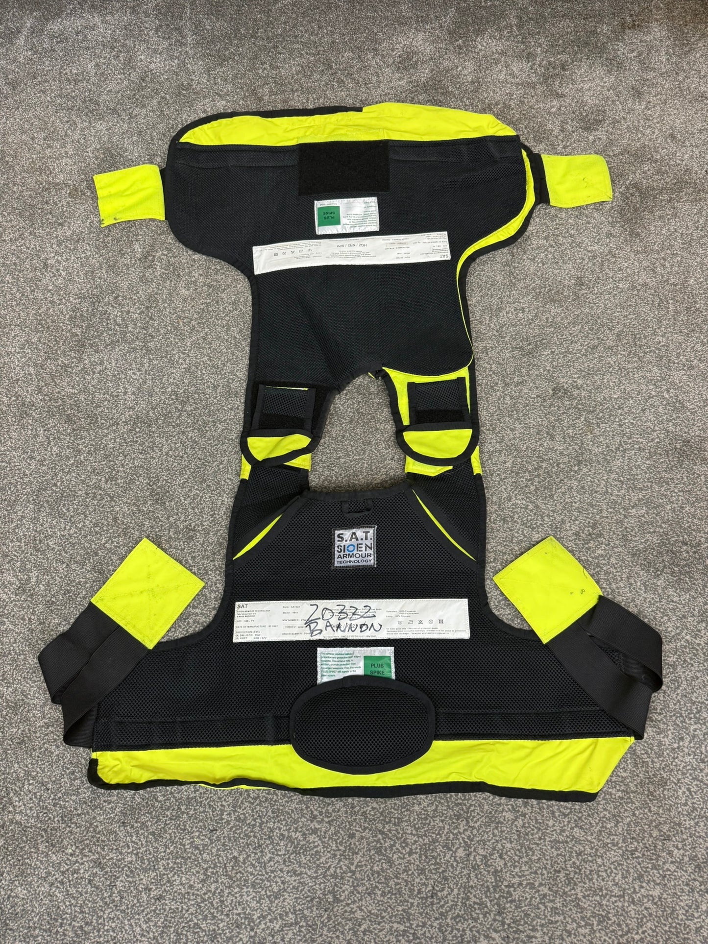 Ex Police SAT Sioen Hi Vis Body Armour Cover Security Patrol SIA Bouncer