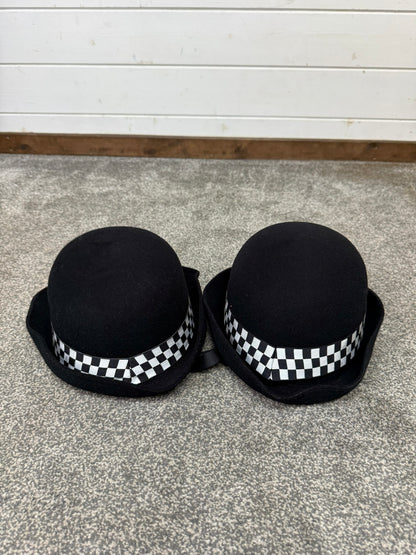 2x Ex WPC Police Bowler Hat With Rank 55cm Film TV Prop Collector Display
