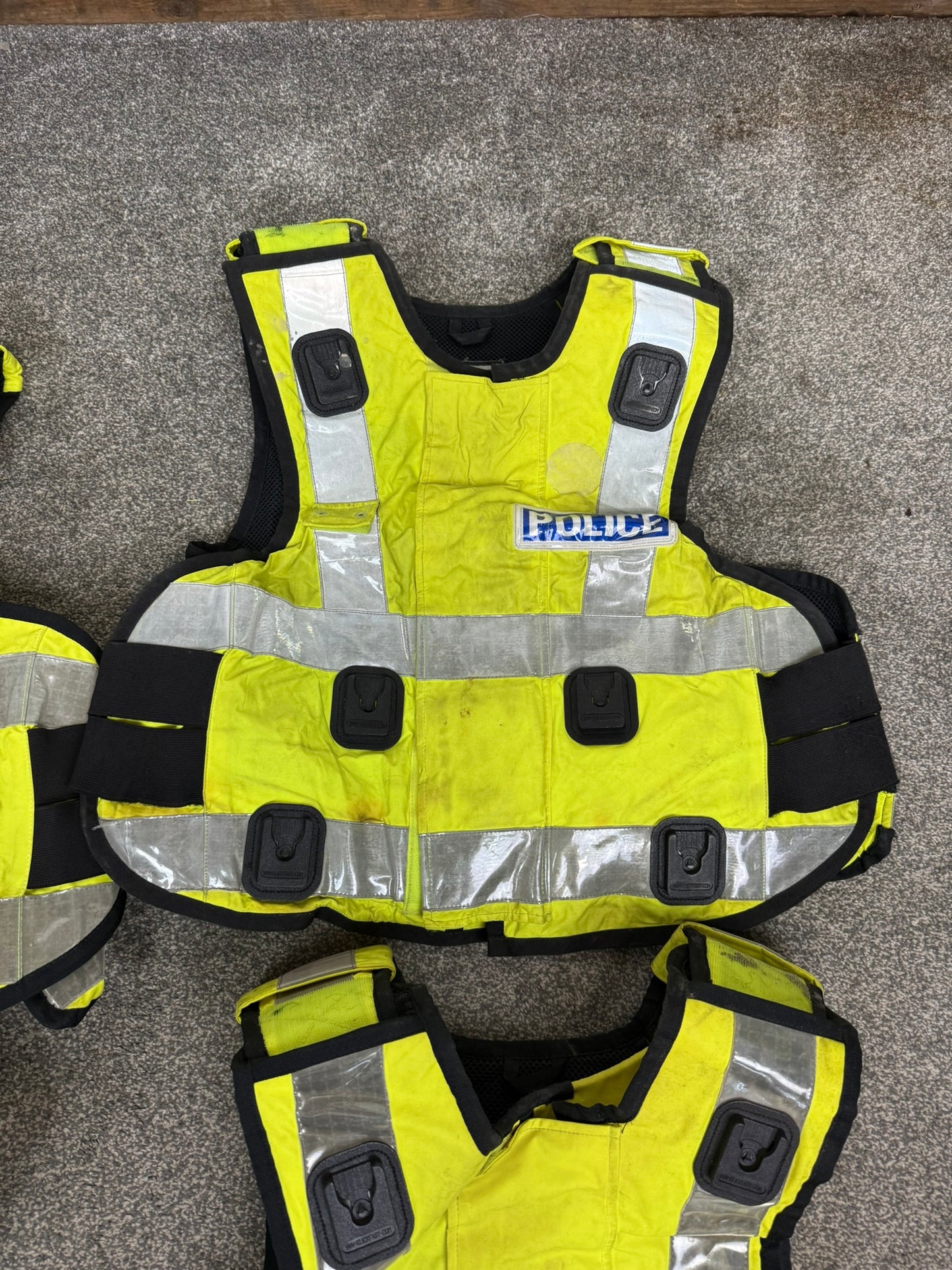 5x Ex Police SAT Sioen Hi Vis Body Armour Cover JOB LOT - Badged