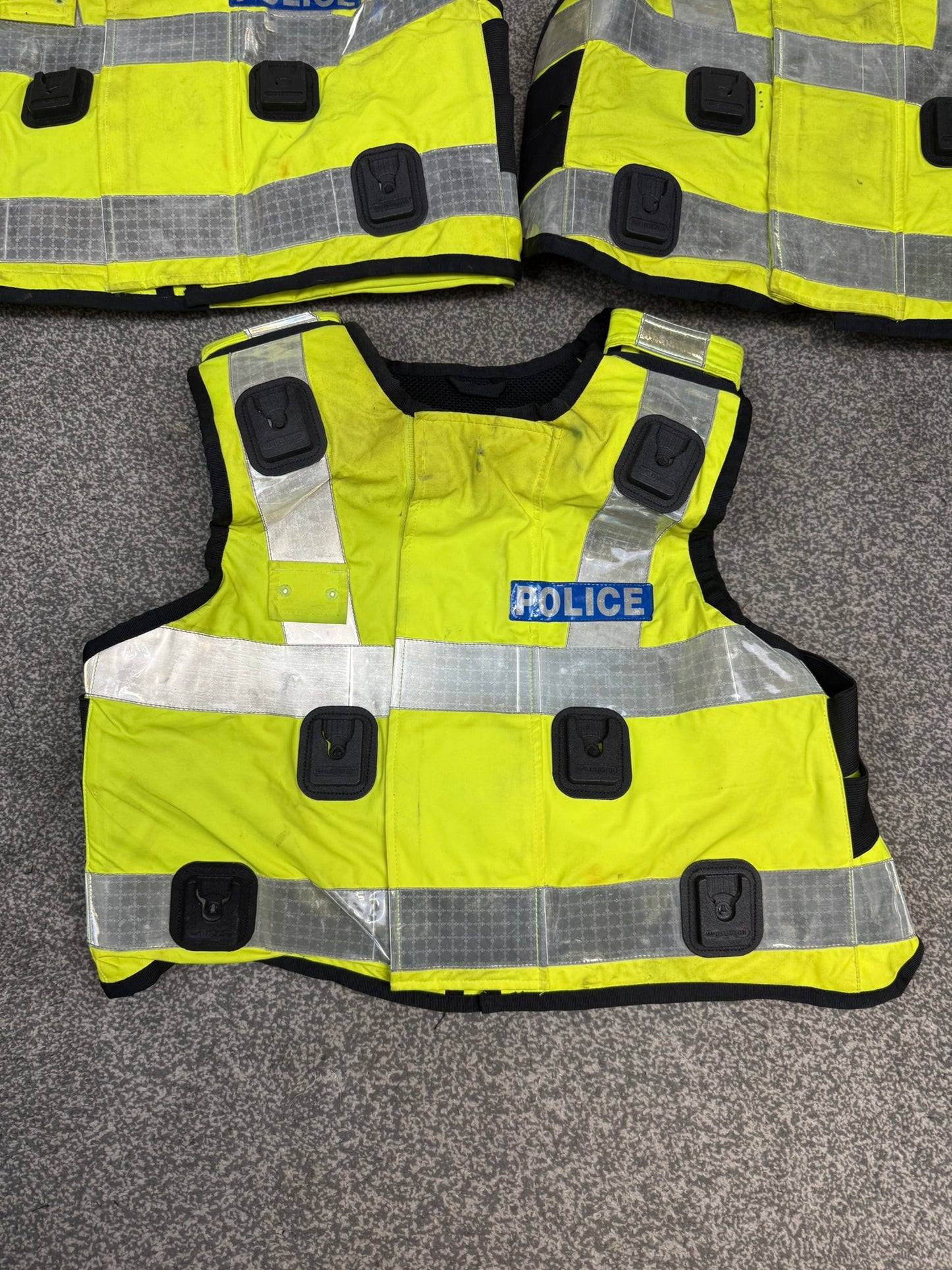 5x Ex Police SAT Sioen Hi Vis Body Armour Cover JOB LOT - Badged