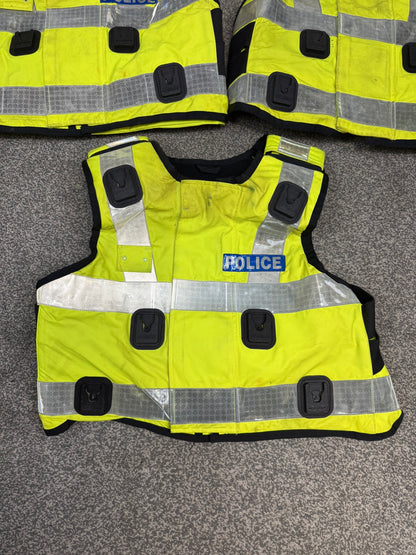 5x Ex Police SAT Sioen Hi Vis Body Armour Cover JOB LOT - Badged
