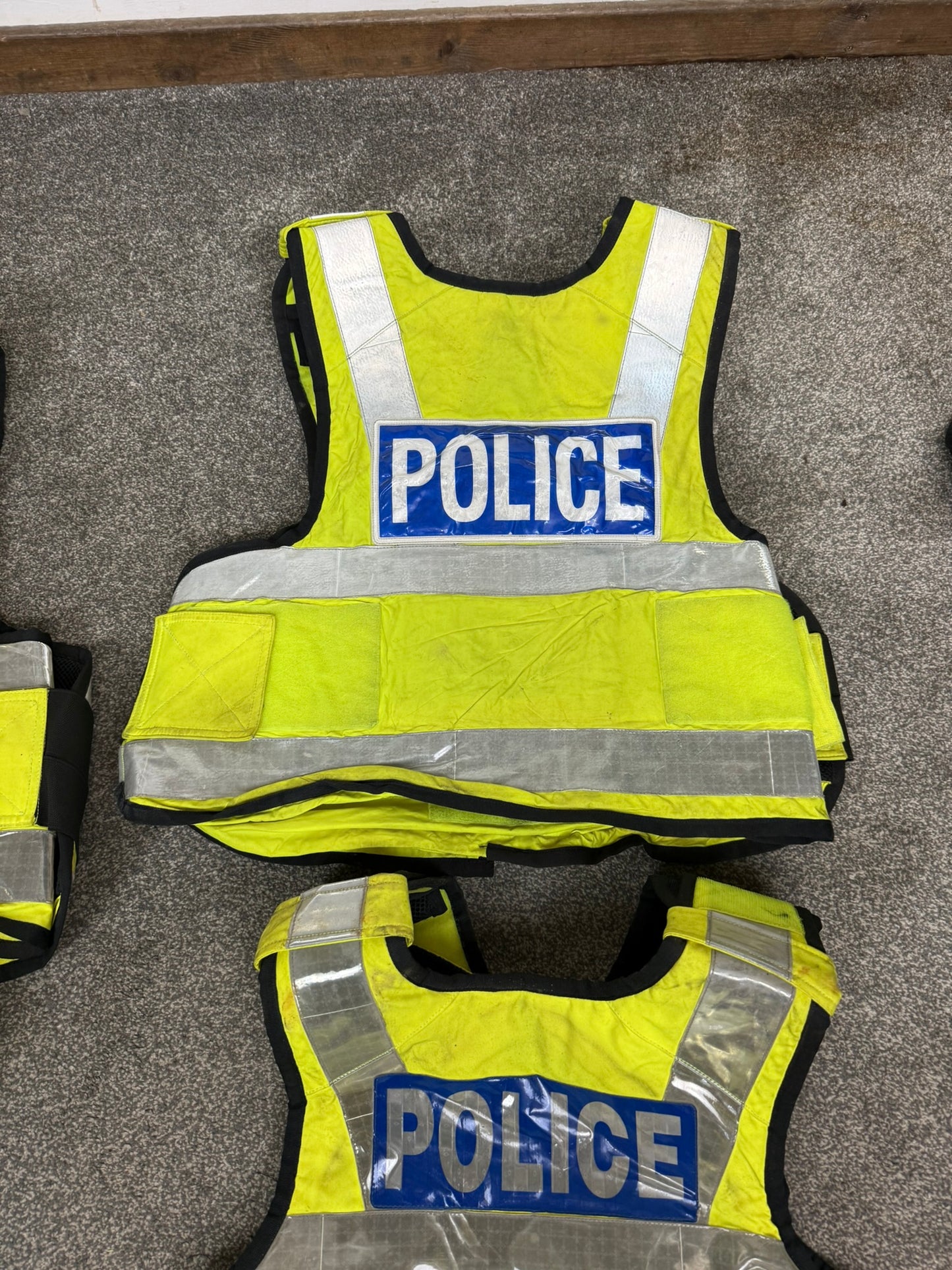 5x Ex Police SAT Sioen Hi Vis Body Armour Cover JOB LOT - Badged