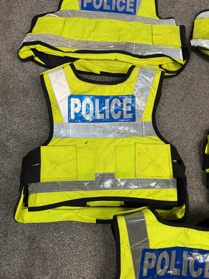 5x Ex Police SAT Sioen Hi Vis Body Armour Cover JOB LOT - Badged