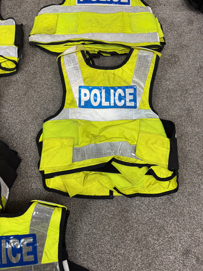 5x Ex Police SAT Sioen Hi Vis Body Armour Cover JOB LOT - Badged