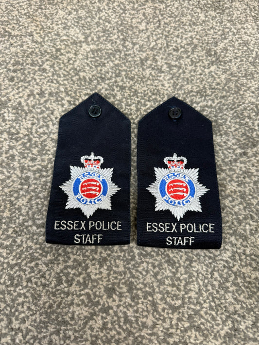 Ex Essex Police Staff Epaulette Pairs TV Film Uniform Prop Collector Display