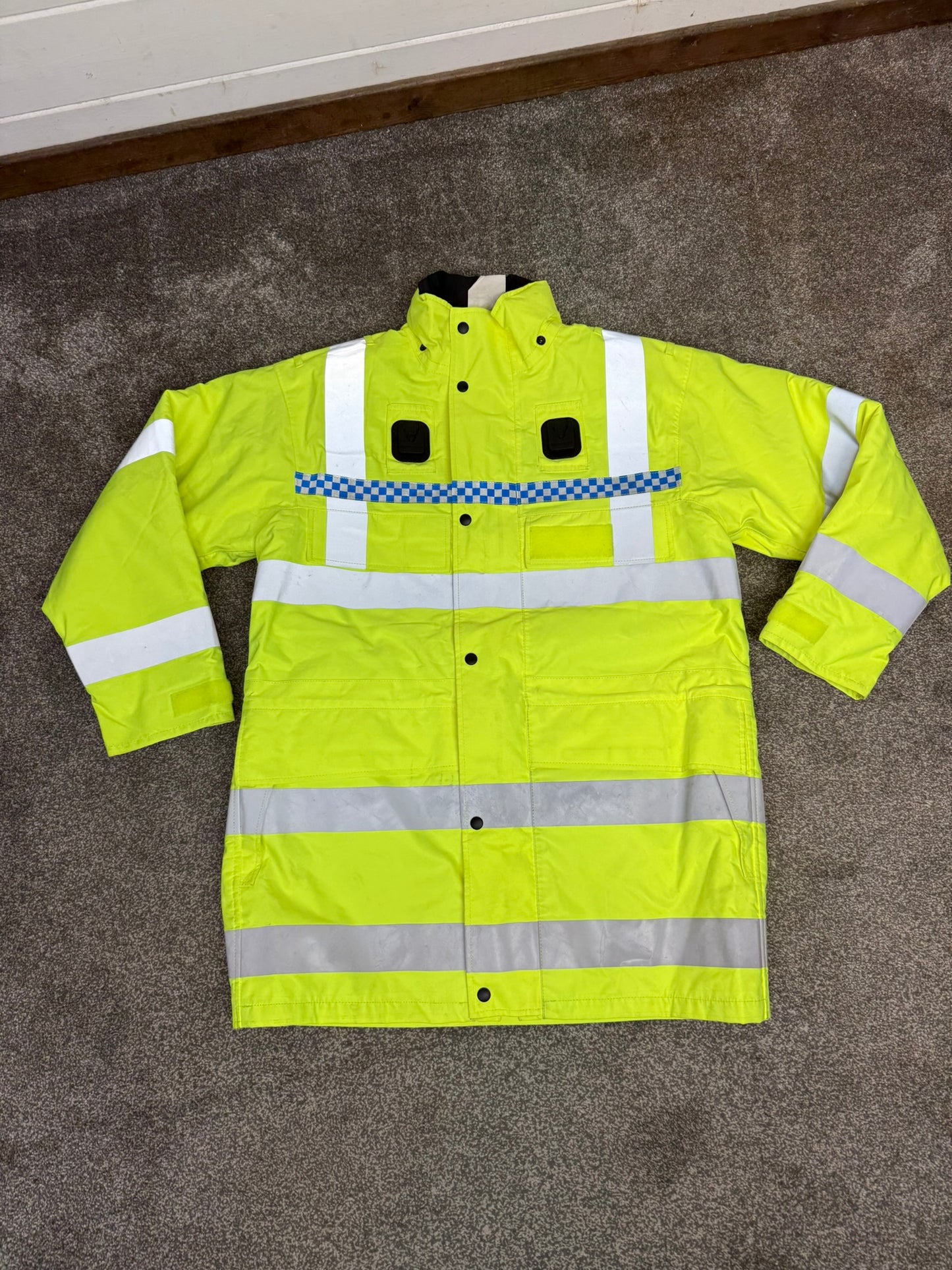 Ex Police Hi Vis 3/4 Waterproof Anorak Coat Security Recovery Jacket Model 789