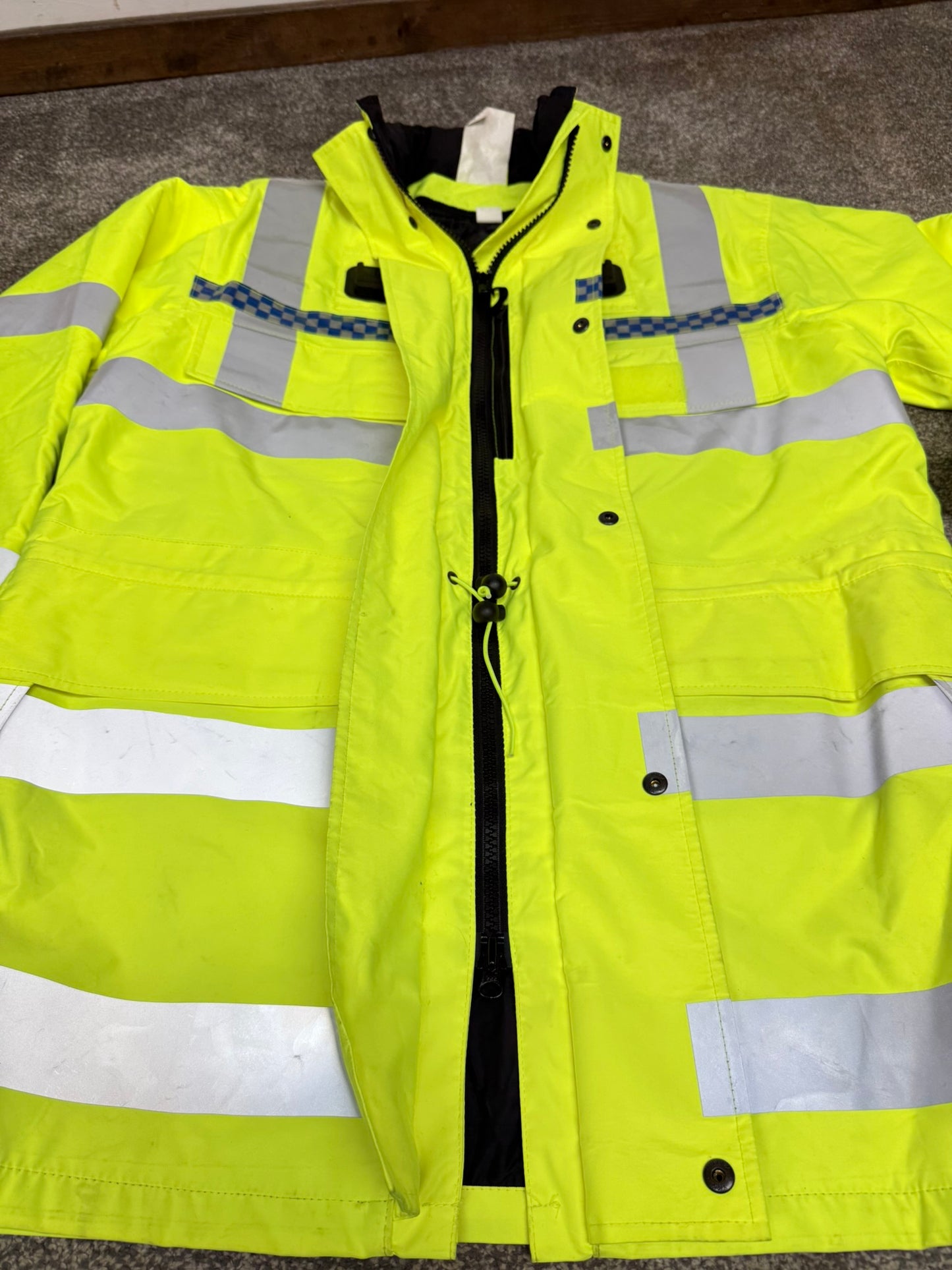 Ex Police Hi Vis 3/4 Waterproof Anorak Coat Security Recovery Jacket Model 789