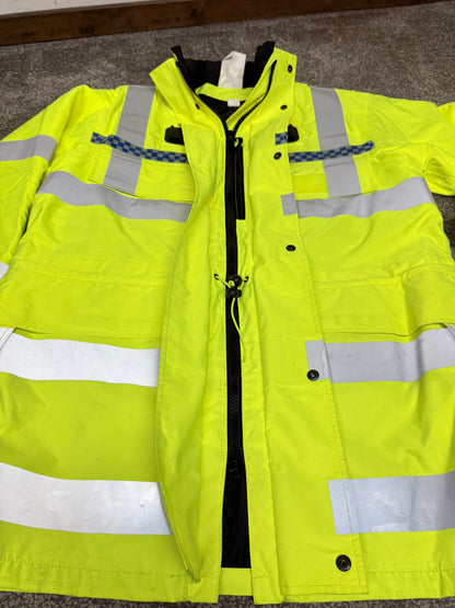 Ex Police Hi Vis 3/4 Waterproof Anorak Coat Security Recovery Jacket Model 789