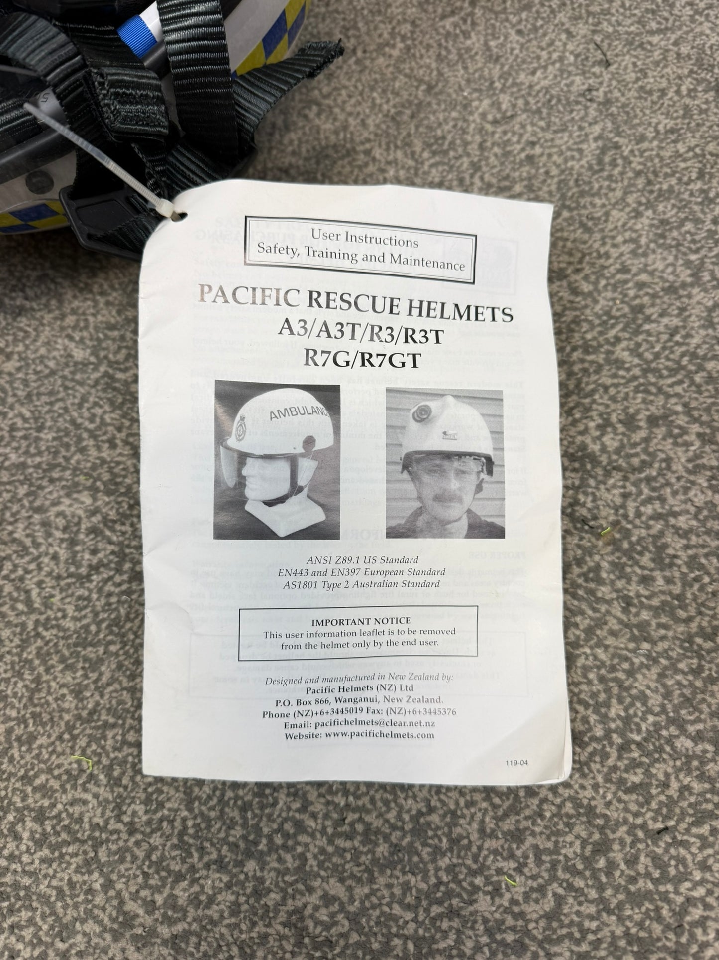 Ex Police Rescue Helmet Kevlar Pacific Helmets Collector Display TV / Film