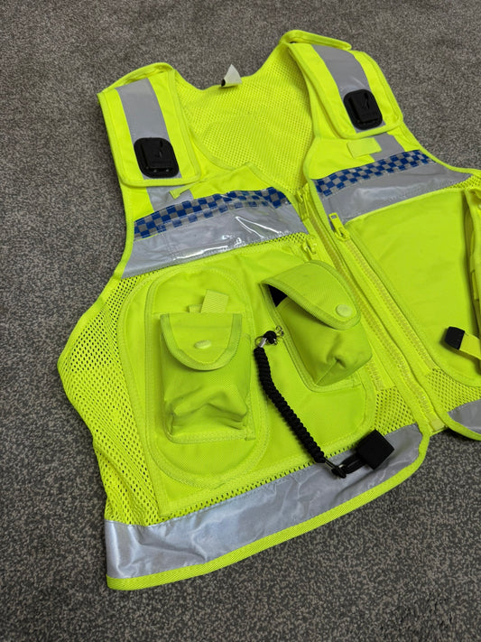 Ex Police Protec Tactical Vest Hi Vis Chequered Security Utility Patrol Vest LRG