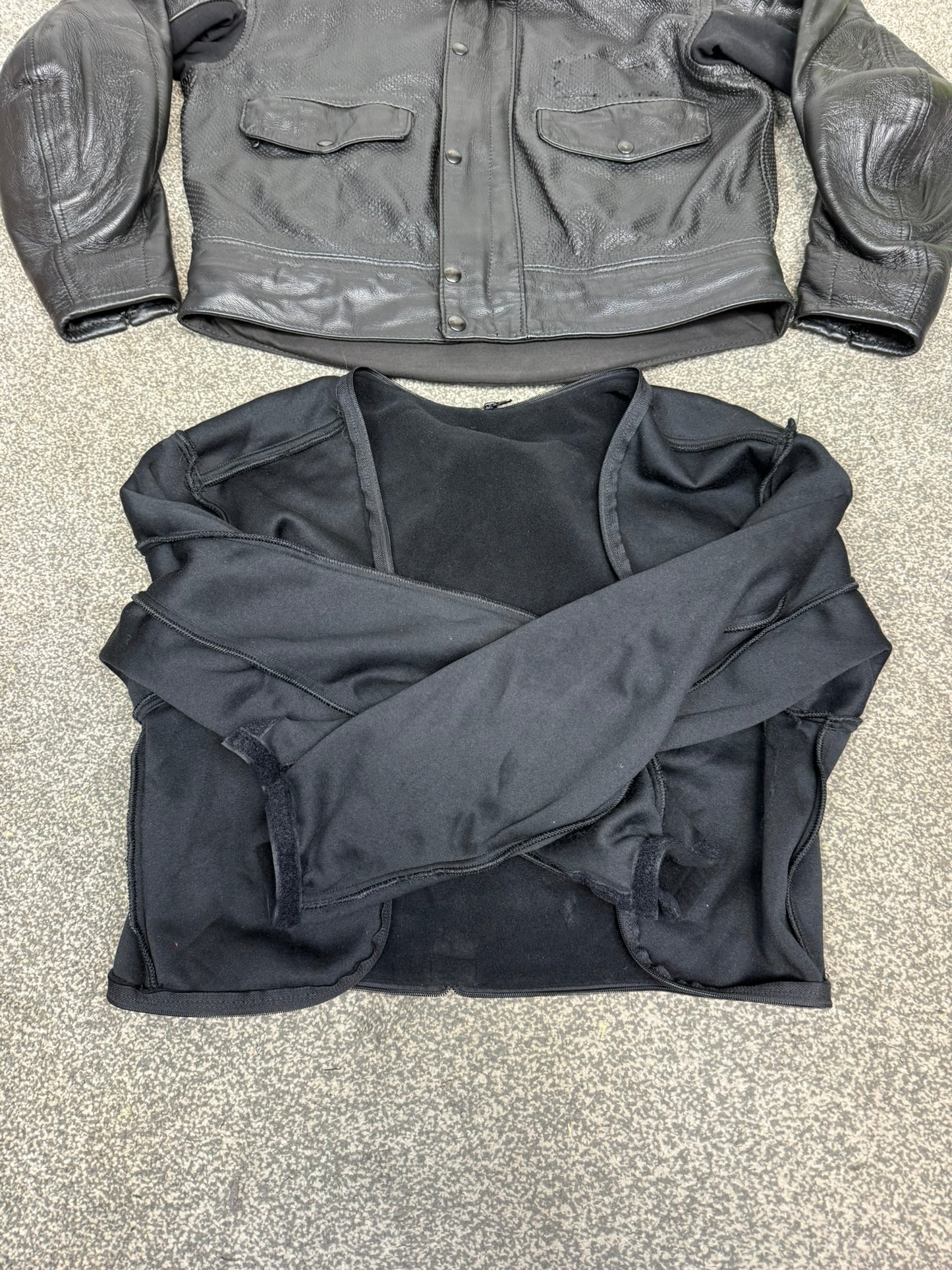 Ex Police BKS Motorbike Leathers 2 Piece Jacket & Trousers & Fleece Liner Bike Leathers