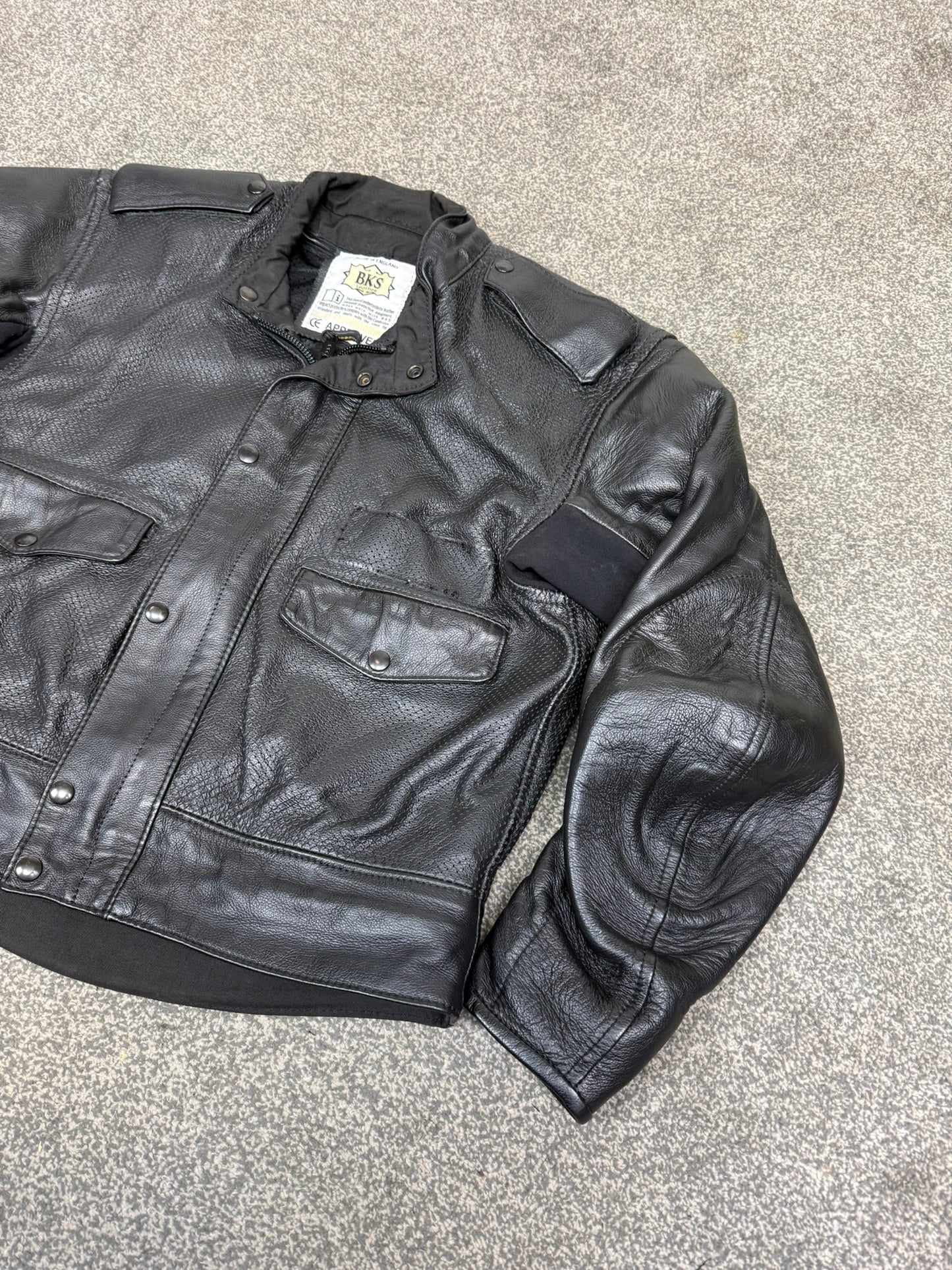 Ex Police BKS Motorbike Leathers 2 Piece Jacket & Trousers & Fleece Liner Bike Leathers
