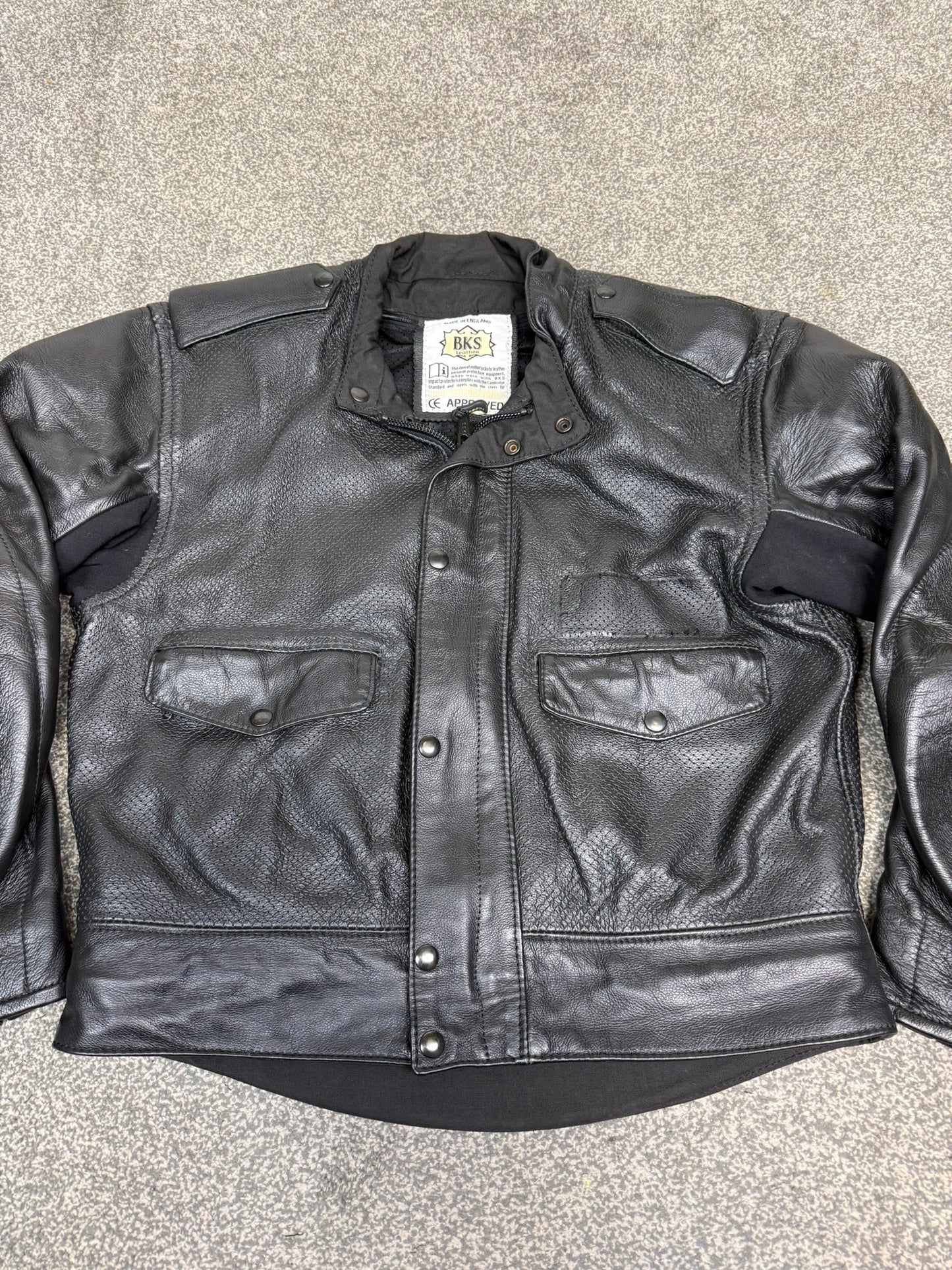 Ex Police BKS Motorbike Leathers 2 Piece Jacket & Trousers & Fleece Liner Bike Leathers