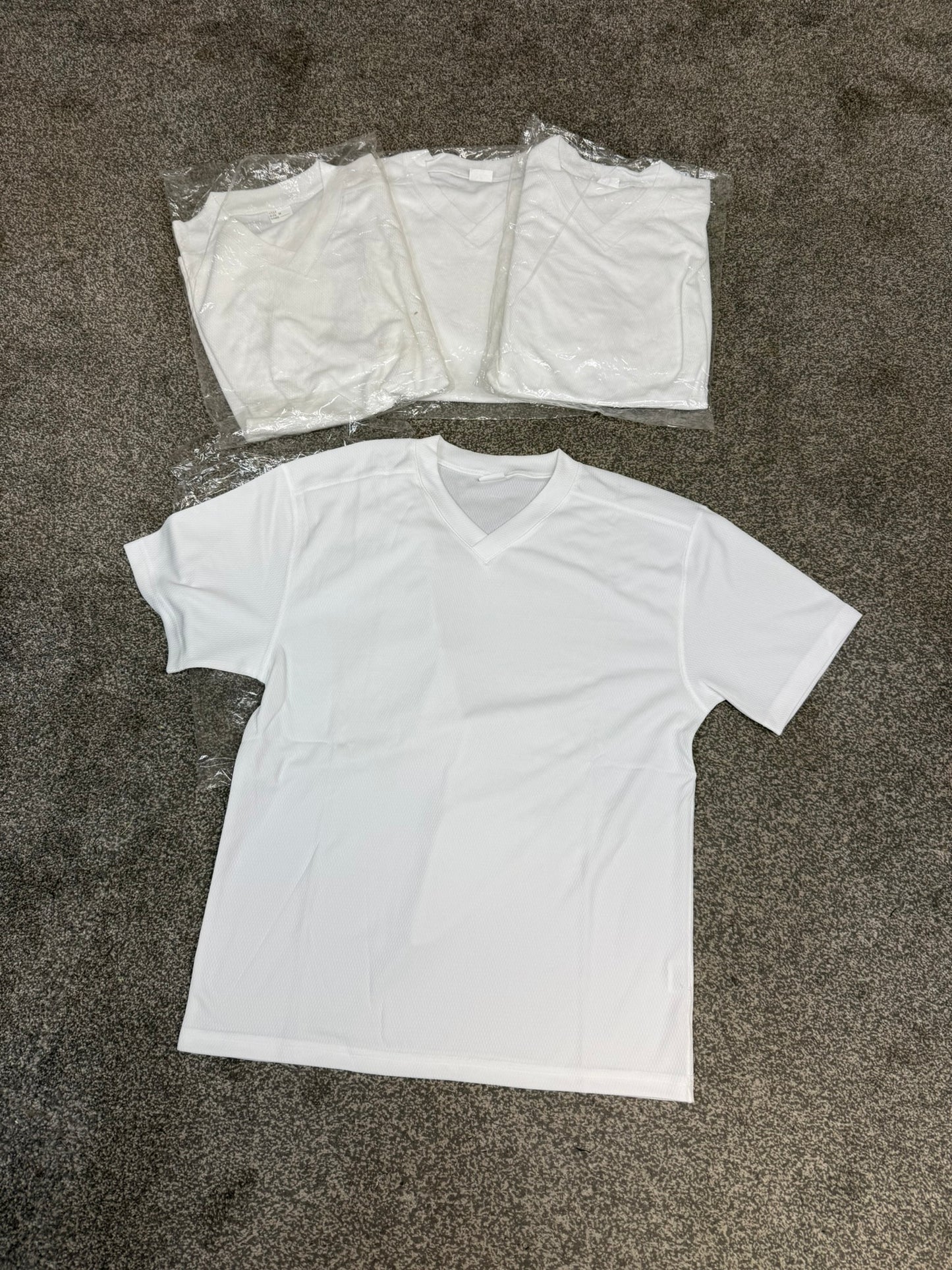 4x Ex Police White Wicker Wicking T-Shirts Job Lot MEDIUM Security Uniform
