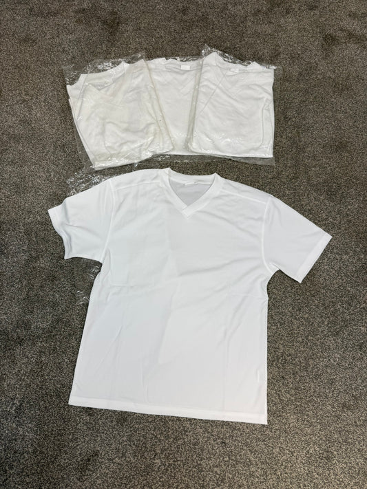 4x Ex Police White Wicker Wicking T-Shirts Job Lot MEDIUM Security Uniform