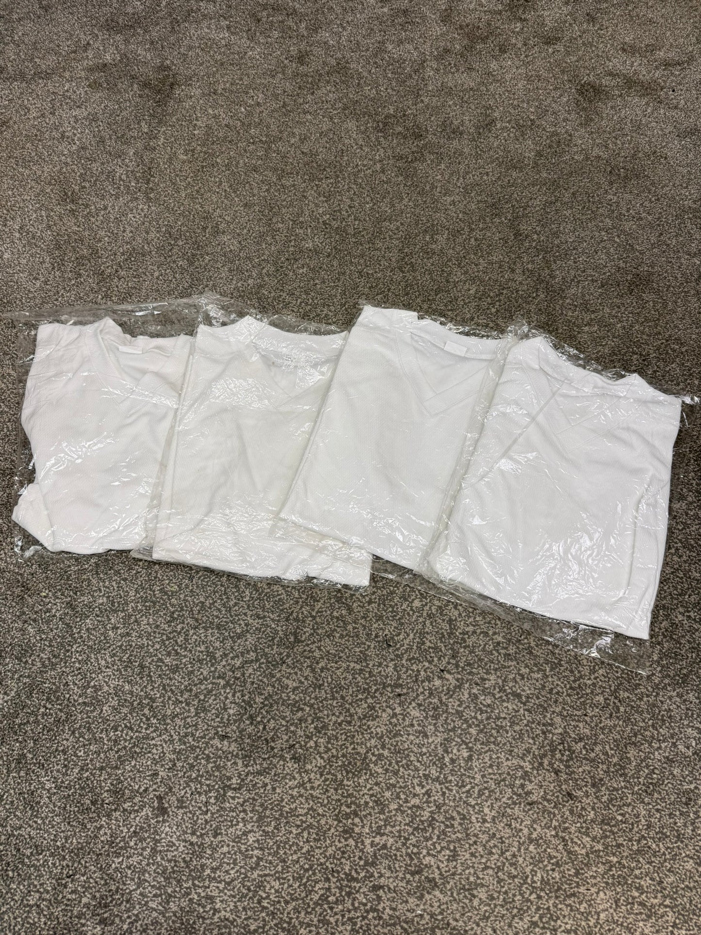 4x Ex Police White Wicker Wicking T-Shirts Job Lot MEDIUM Security Uniform
