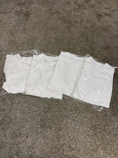 4x Ex Police White Wicker Wicking T-Shirts Job Lot MEDIUM Security Uniform