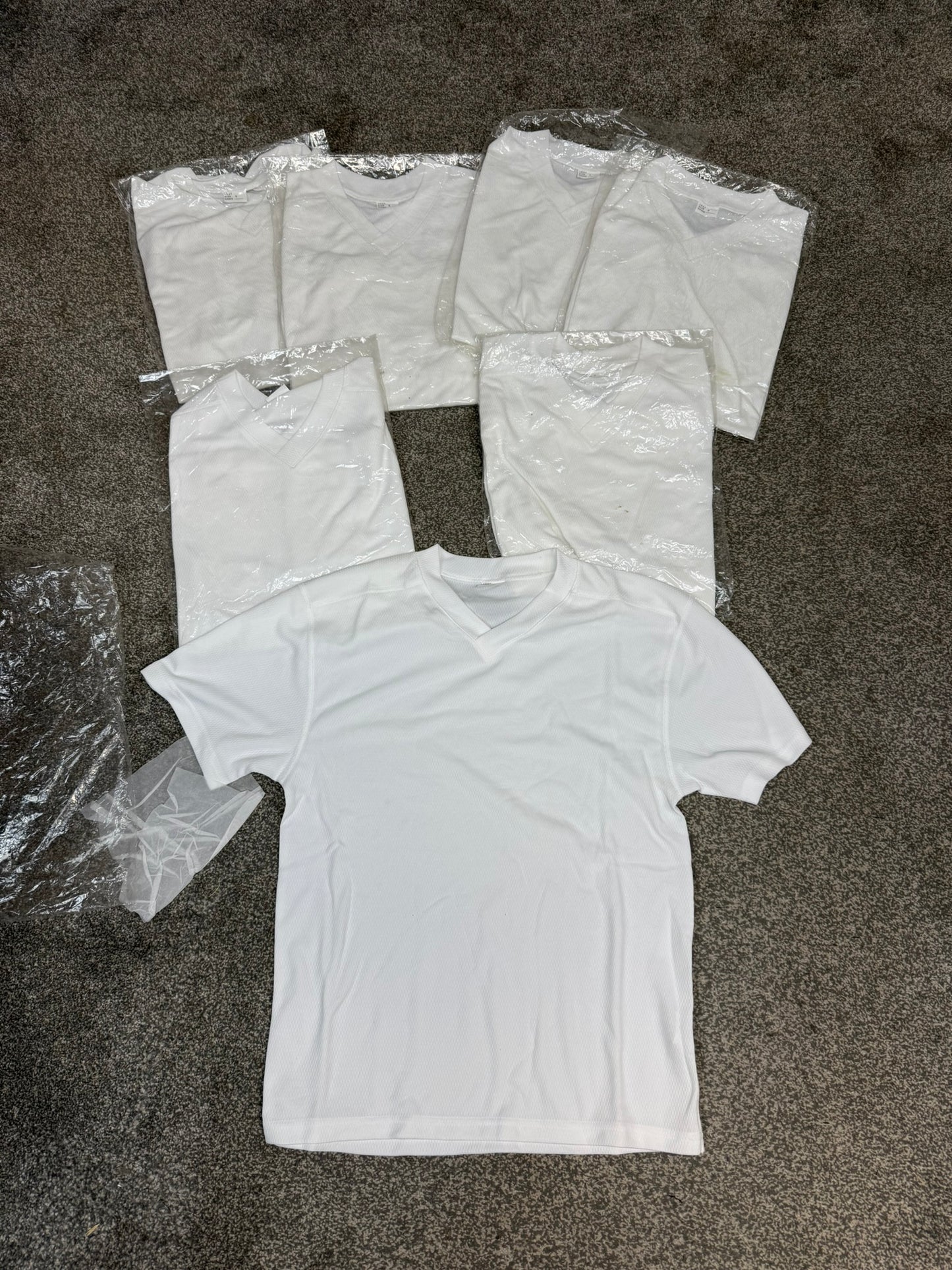 7x Ex Police White Wicker Wicking T-Shirts Job Lot SMALL Security Uniform