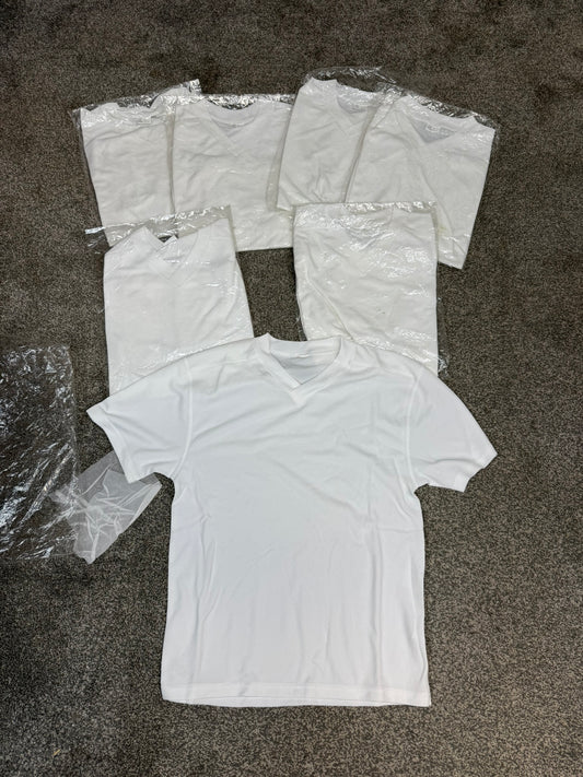 7x Ex Police White Wicker Wicking T-Shirts Job Lot SMALL Security Uniform