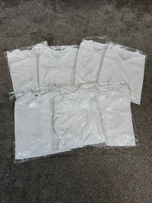 7x Ex Police White Wicker Wicking T-Shirts Job Lot SMALL Security Uniform
