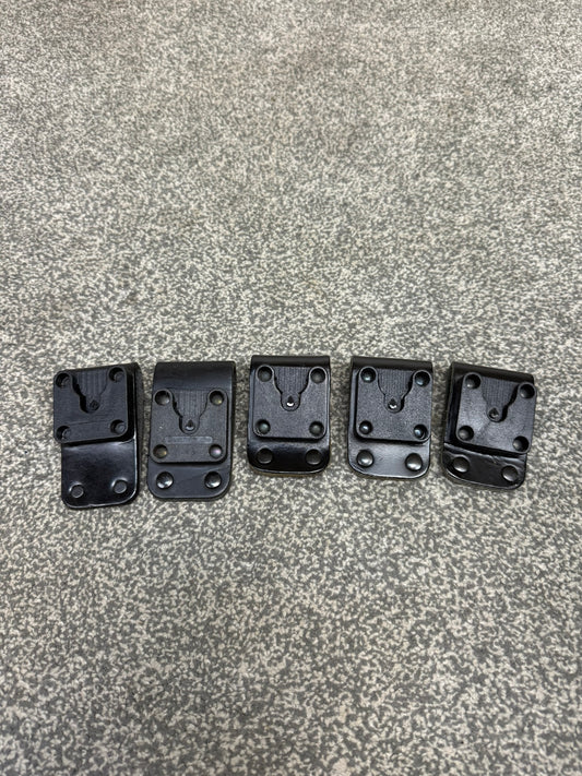 5x Ex Police Klickfast Leather Belt Loop Job Lot Paramedic Security Radio Clip