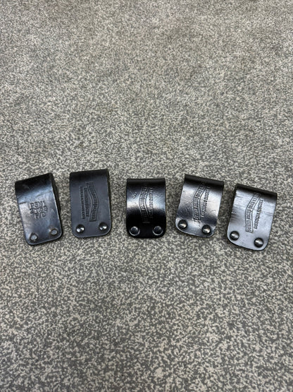 5x Ex Police Klickfast Leather Belt Loop Job Lot Paramedic Security Radio Clip
