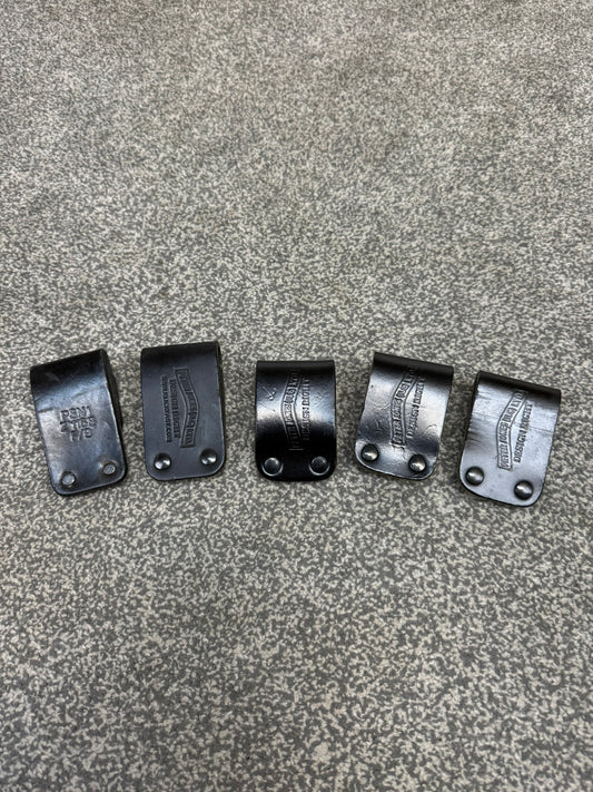 5x Ex Police Klickfast Leather Belt Loop Job Lot Paramedic Security Radio Clip