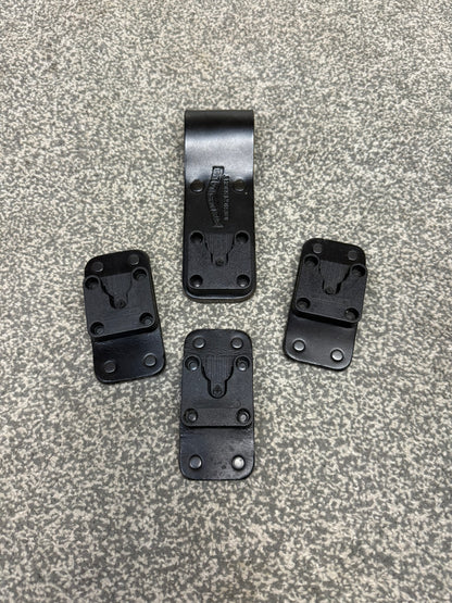 4x Ex Police Klickfast Leather Belt Loop Job Lot Paramedic Security Radio Clip
