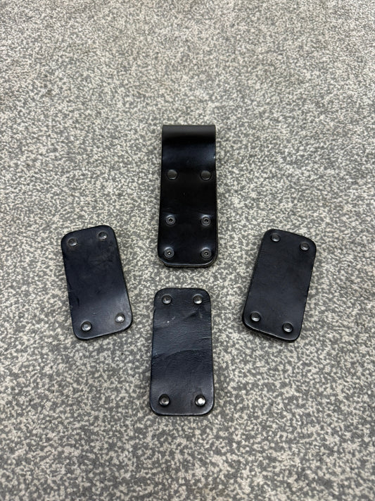 4x Ex Police Klickfast Leather Belt Loop Job Lot Paramedic Security Radio Clip