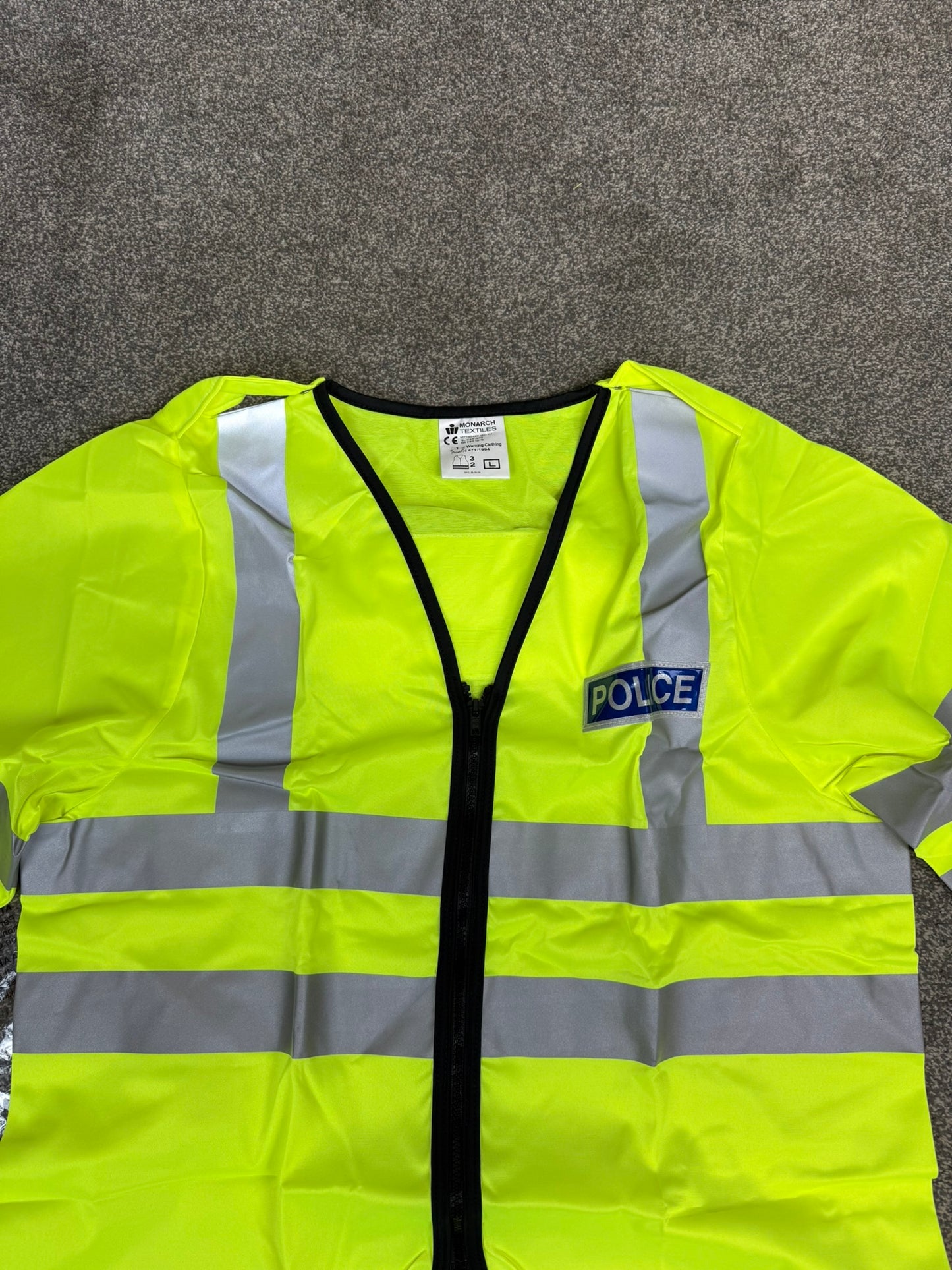 Ex Police Lightweight Hi-Vis Vest BADGED Collector Display TV Film Uniform - Large