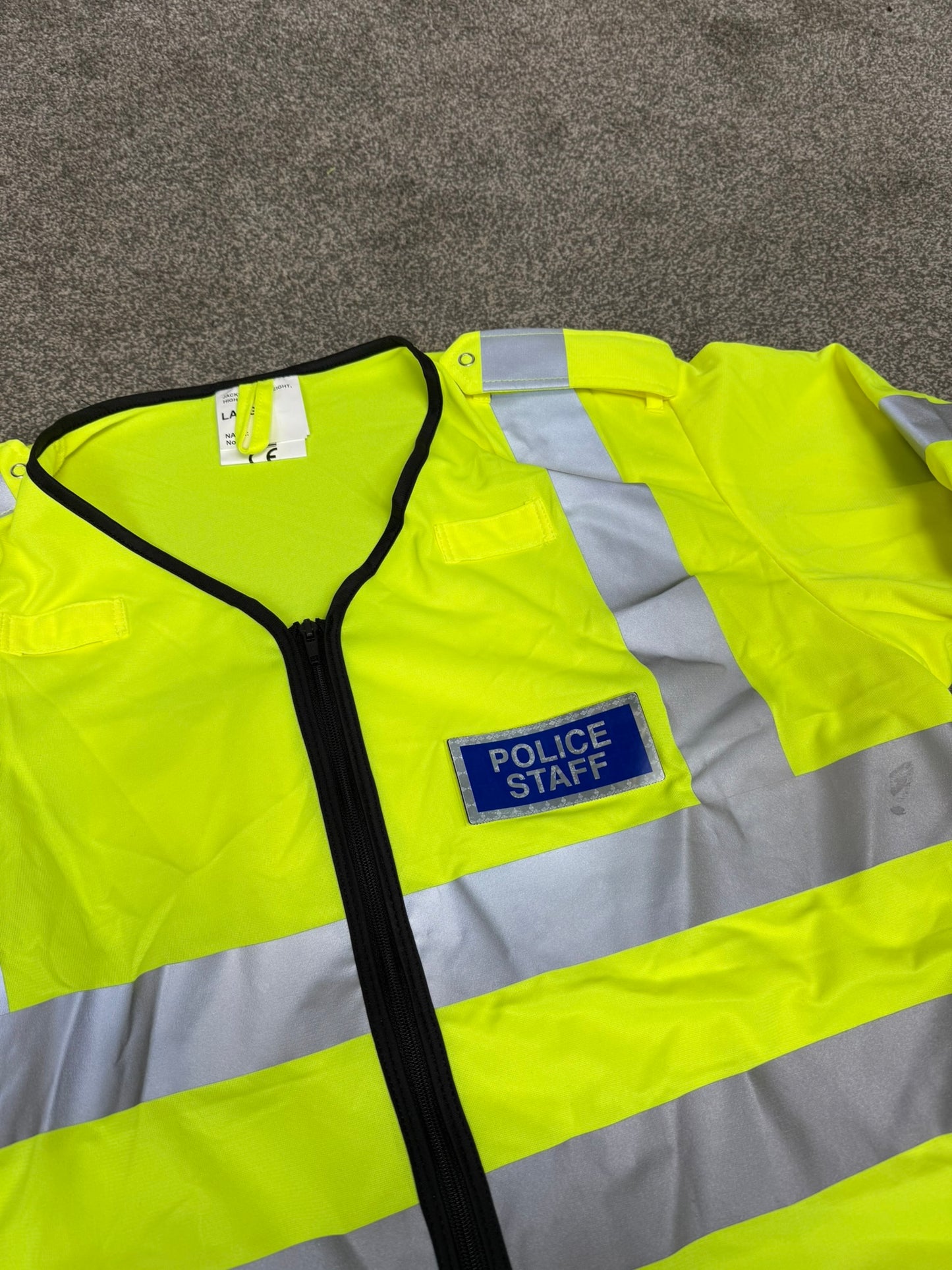 Ex Police Staff Lightweight Hi-Vis Vest BADGED Collector Display TV Film Uniform - Large