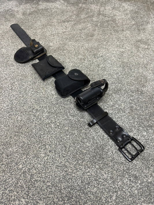 Ex Police Leather Duty Belt & Pouches SMALL Fast Strap Security Equipment Belt