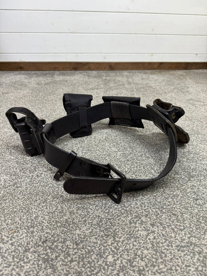 Ex Police Leather Duty Belt & Pouches SMALL Fast Strap Security Equipment Belt