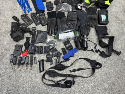 Ex Police Accessory Job Lot Belts Pouches Gloves Cap Goggles Security Lot