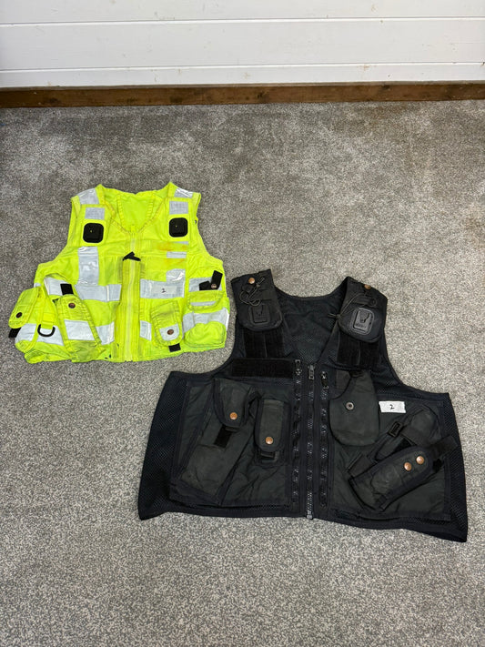 8x Ex Police Utility Tac Vest Job Lot Black & Hi-Vis Security Equipment Patrol
