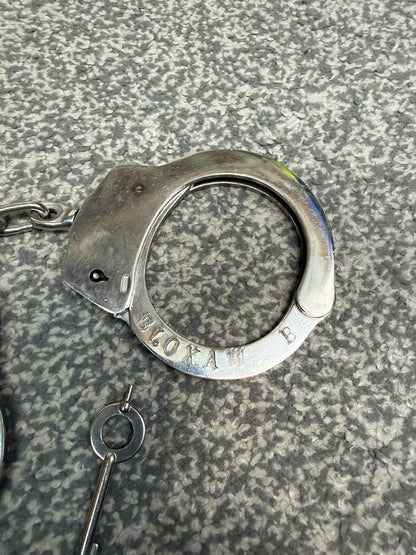 Ex Police Chain Cuffs Handcuffs With Key Security Collectible Memorabilia