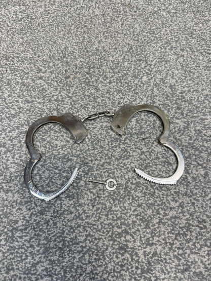 Ex Police Chain Cuffs Handcuffs With Key Security Collectible Memorabilia