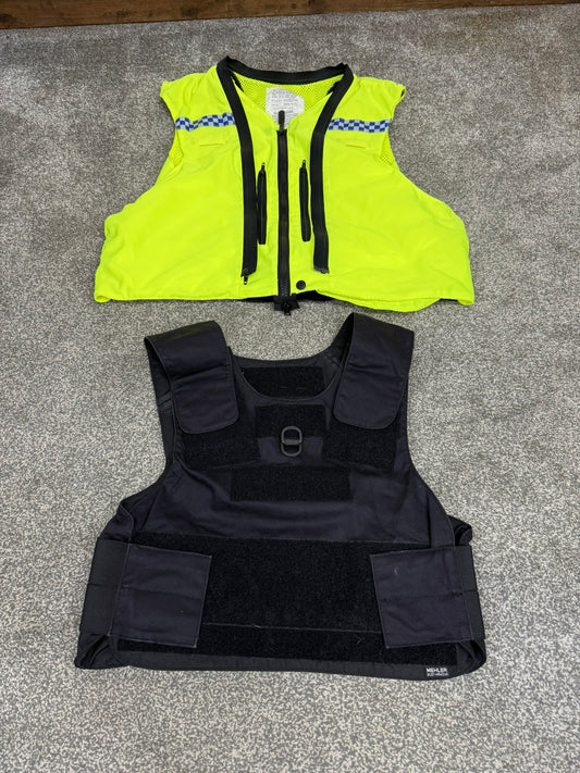 6x Ex Police Body Armour Cover Vest Job Lot Overt & Covert Security Film TV